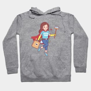 Super Mom With Cleaning Supplies And Groceries Hoodie